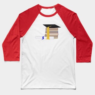 Books, Graduate Cap and Certificate Baseball T-Shirt